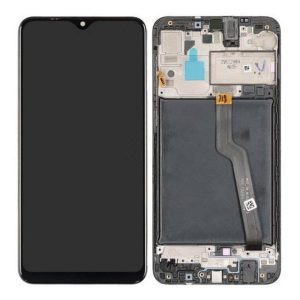 Samsung Galaxy A10 A105F, M10 M105F – LCD Kijelző + Érintőüveg + Keret (Black) – GH82-20227A, GH82-20322A