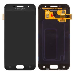 Samsung Galaxy A3 A320F (2017) – LCD Kijelző + Érintőüveg (Black Sky) – GH97-19732A, GH97-19753A