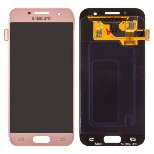 Samsung Galaxy A3 A320F (2017) – LCD Kijelző + Érintőüveg (Peach Cloud) – GH97-19732D, GH97-19753D