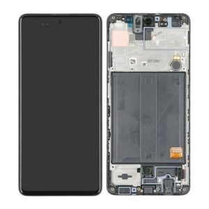 Samsung Galaxy A51 A515F – LCD Kijelző + Érintőüveg + Keret (Prism Crush Black) – GH82-21680A, GH82-21669A, GH82-22084A, GH82-22083A