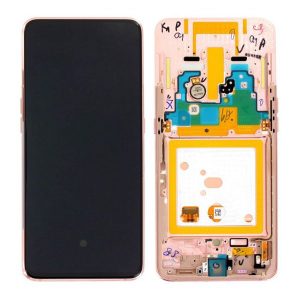 Samsung Galaxy A80 A805F – LCD Kijelző + Érintőüveg + Keret (Angel Gold) – GH82-20348C, GH82-20390C, GH82-20368A