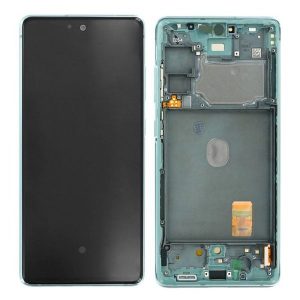 Samsung Galaxy S20 FE G780F – LCD Kijelző + Érintőüveg + Keret (Cloud Mint) – GH82-24220D, GH82-24219D