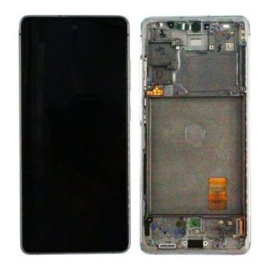 Samsung Galaxy S20 FE G780F – LCD Kijelző + Érintőüveg + Keret (Cloud White) – GH82-24220B, GH82-24219B