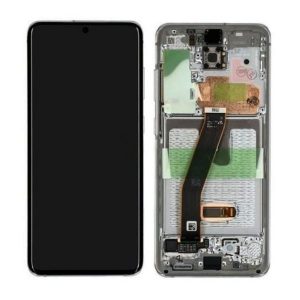 Samsung Galaxy S20 G980F – LDC Kijelző + Érintőüveg + Keret (Cloud White) – GH82-22123B