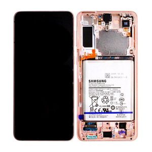 Samsung Galaxy S21 Plus G996B – LCD Kijelző + Érintőüveg + Keret (Phantom Violet) – GH82-24555B, GH82-24553B, GH82-24554B, GH82-24747B