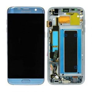 Samsung Galaxy S7 Edge G935F – LCD Kijelző + Érintőüveg + Keret (Coral Blue) – GH97-18533G, GH97-18594G, GH97-18767G