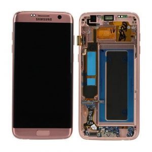 Samsung Galaxy S7 Edge G935F – LCD Kijelző + Érintőüveg + Keret (Pink Gold) – GH97-18533E, GH97-18594E, GH97-18767E