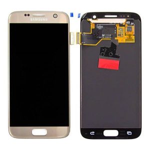 Samsung Galaxy S7 G930F – LCD Kijelző + Érintőüveg (Gold) – GH97-18523C, GH97-18761C, GH97-18757C