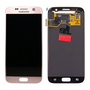 Samsung Galaxy S7 G930F – LCD Kijelző + Érintőüveg (Pink Gold) – GH97-18523E, GH97-18761E, GH97-18757E