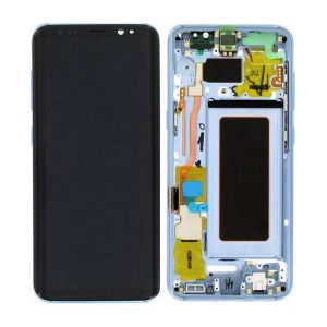 Samsung Galaxy S8 G950F – LCD Kijelző + Érintőüveg + Keret (Coral Blue) – GH97-20457D, GH97-20473D, GH97-20458D, GH97-20629D