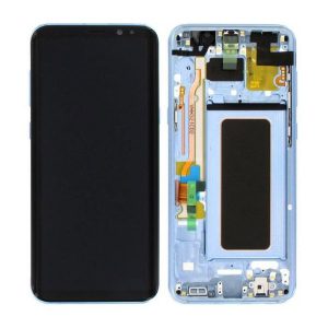 Samsung Galaxy S8 Plus G955F – LCD Kijelző + Érintőüveg + Keret (Coral Blue) – GH97-20470D, GH97-20564D, GH97-20565D