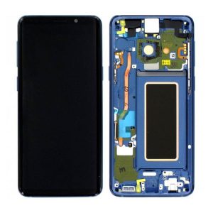 Samsung Galaxy S9 G960F – LCD Kijelző + Érintőüveg + Keret (Coral Blue) – GH97-21696D, GH97-21697D