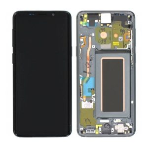 Samsung Galaxy S9 G960F – LCD Kijelző + Érintőüveg + Keret (Titanium Gray) – GH97-21696C, GH97-21697C