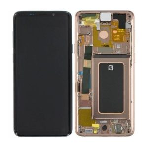 Samsung Galaxy S9 Plus G965F, G965FD – LCD Kijelző + Érintőüveg + Keret (Sunrise Gold) – GH97-21691E, GH97-21692E