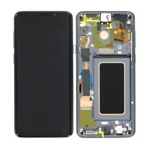 Samsung Galaxy S9 Plus G965F, G965FD – LCD Kijelző + Érintőüveg + Keret (Titanium Gray) – GH97-21691C, GH97-21692C