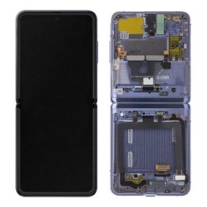 Samsung Galaxy Z Flip F700N – LCD Kijelző + Érintőüveg + Keret (Mirror Purple) – GH82-22215B, GH82-22347B